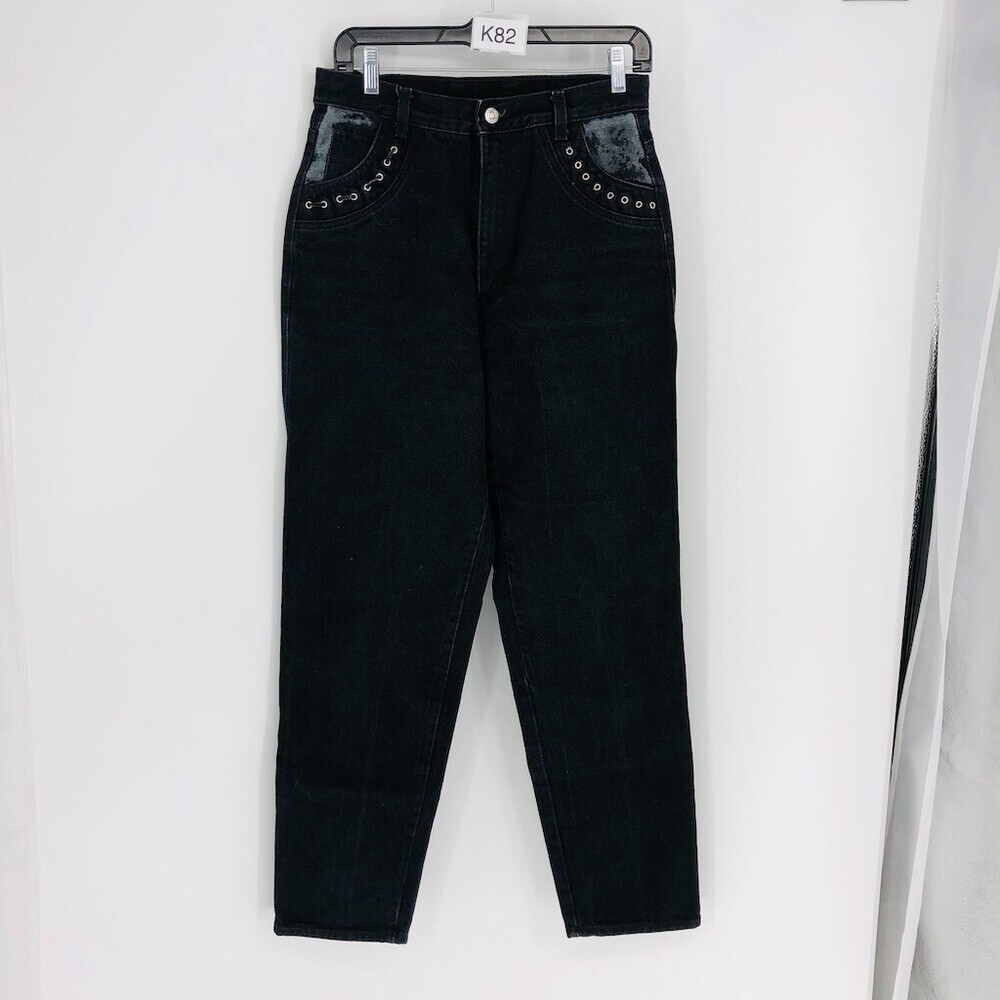 VTG Wrangler Women's Black 100% Cotton Regular Fit Straight Leg Jeans 11/12x32